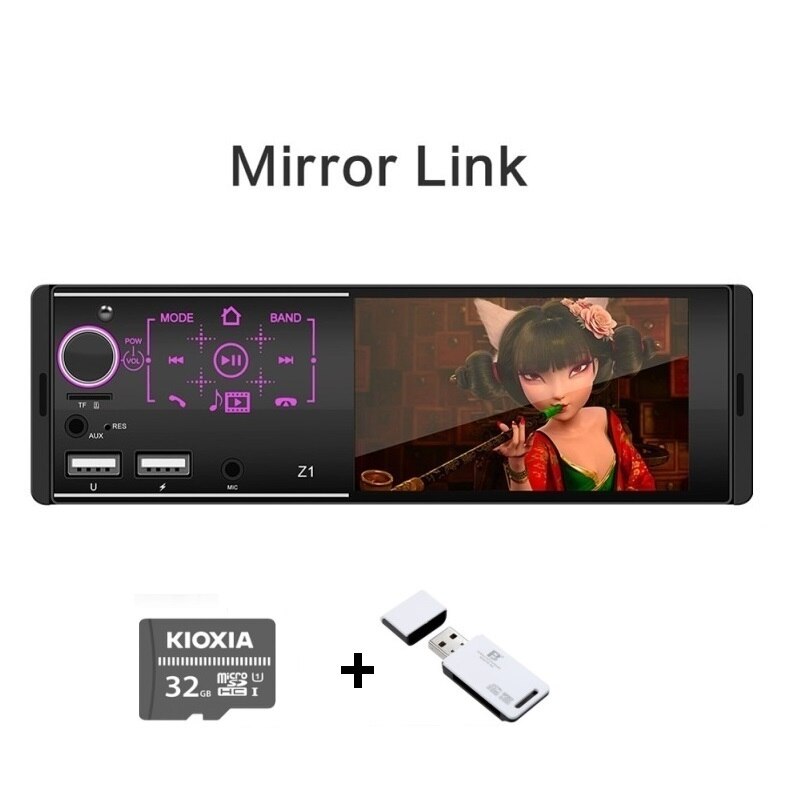 Touchscreen 4 inch 1 din autoradio android autoradio stereo-ontvanger usb auto  mp5 spelers bluetooth handsfree auto multimedia: Z1ts sd-kaartlezer