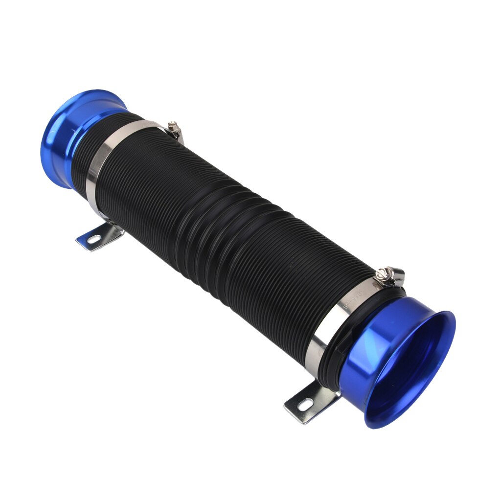 3" Car Metal Flexible Cold Air Intake Feed Induction Ducting PVC Pipe Hose Blue