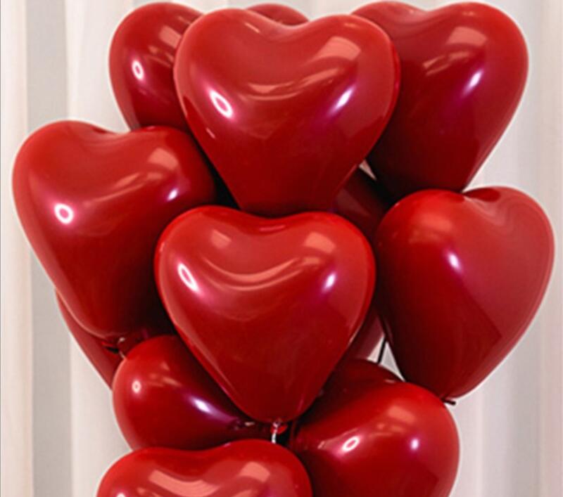 100-Pack Pink Heart Shaped Latex Balloons – 10 Inch, Thickening For Weddings & Parties