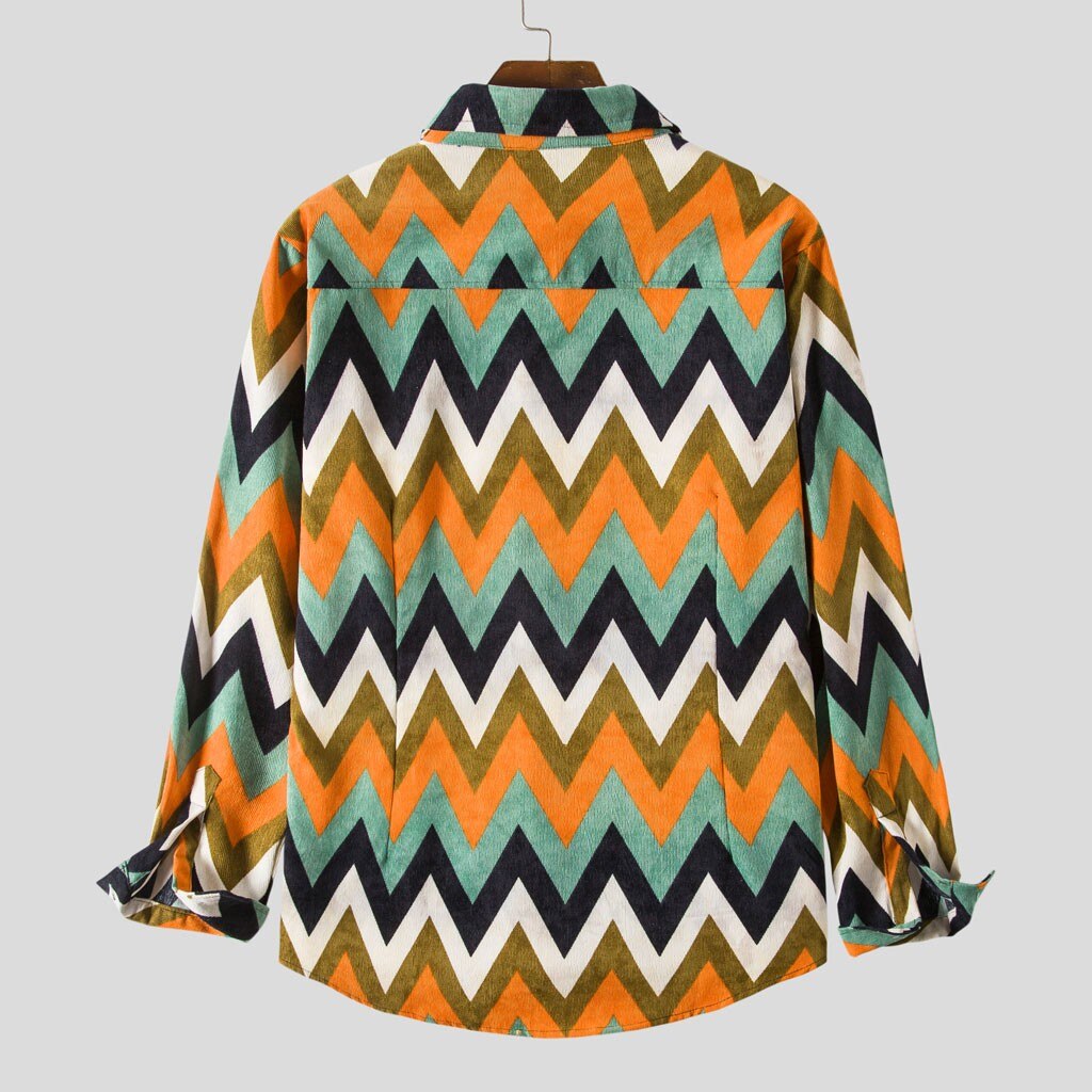 Mannen Corduroy Shirts Koreaanse Stijl Splicing Gestreepte Jas Heren Kleding Harajuku Casual Lange Mouw Mannelijke Camisa