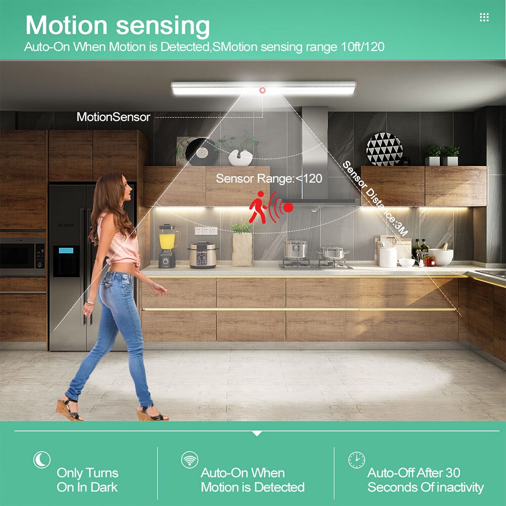 5V Dc Usb Oplaadbare Noodverlichting Led Bar Lichten Pir Motion Sensor Keukenkast Garderobe Wandlamp Magnetische Closet licht