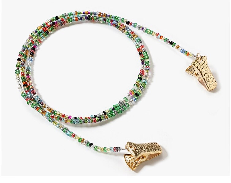 Alligator Clip Snake Chain Cords Reading Glasses Chain Women Sunglasses Accessories Ethnic style Lanyard Hold Straps: bead Chain