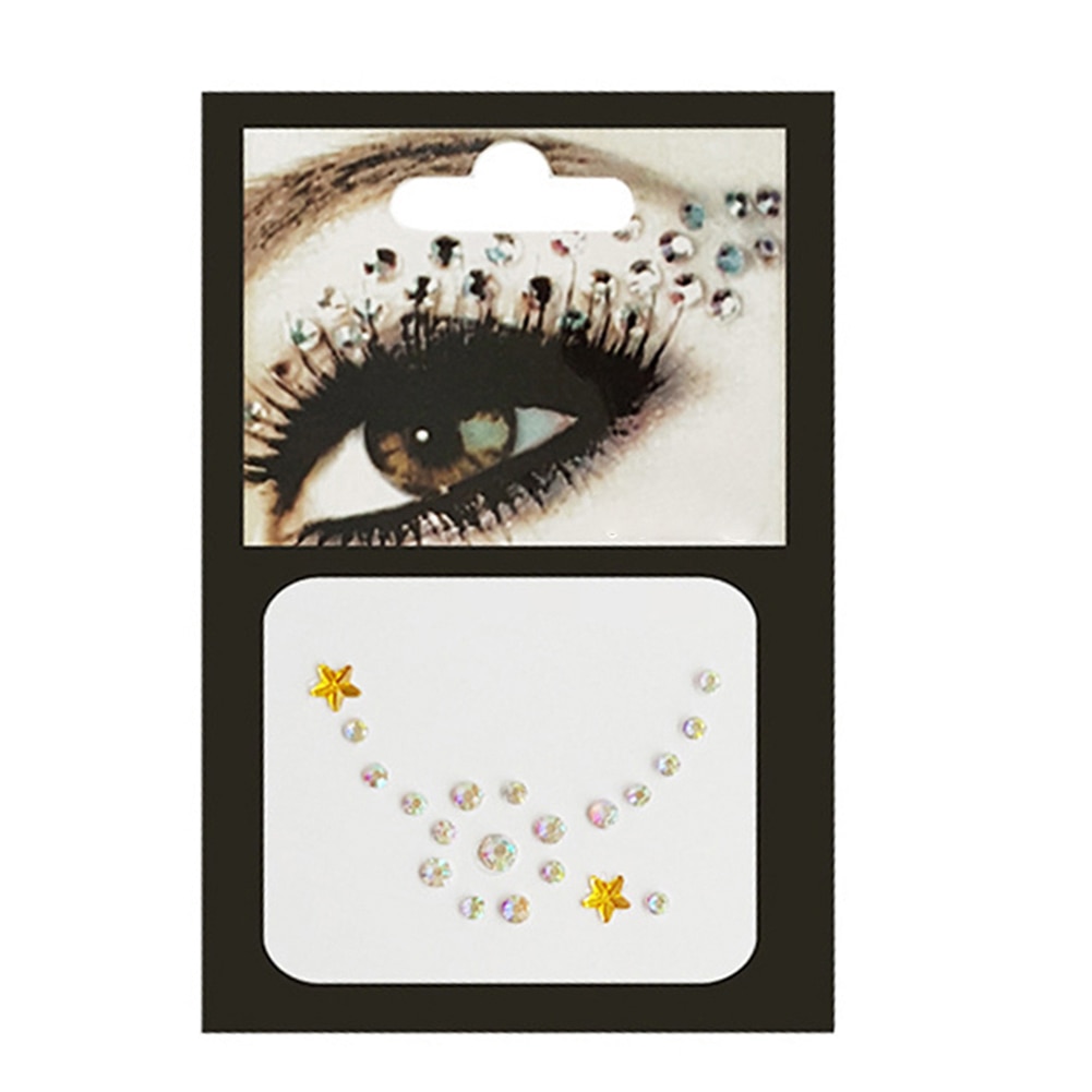Kropp ansikte smink tillfällig glitter ögon klistermärken diy nail art strass dekor