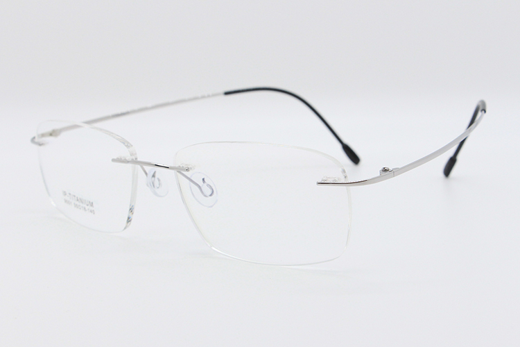 Bclear Ultra Light Pure Titanium Unisex Randloze Optische Frame Geheugen Thress Stuk Randloze Bril Mannen Vrouwen 9001: Zilver