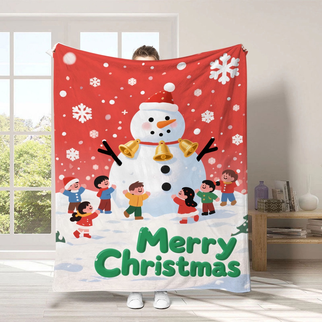 Christmas Party Blanket Soft Skin-Friendly Shawl Portable Decor: 100X140cm / Yellow