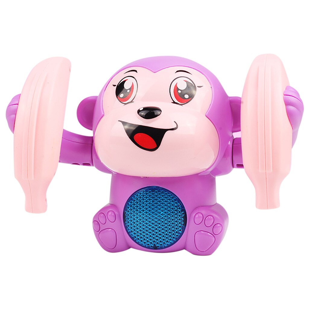 Baby Voice Control Rolling Little Monkey Toy Walk Sing Brain Game Electric Toys: Purple
