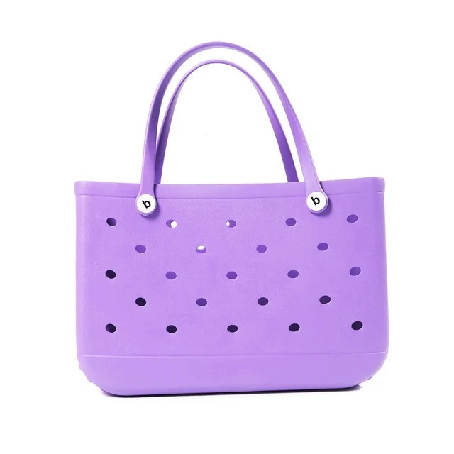 XL extra große Strandtasche aus EVA-Gummi, wasserdicht, für Strand, Reisen, Picknick, Aufbewahrungskorb, Damen-Einkaufshandtasche, Sack Gelee-Einkaufstasche: L / Tiefe Blau