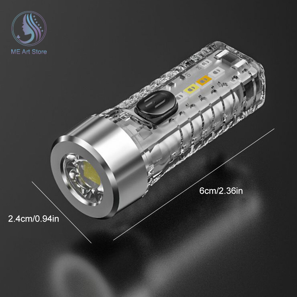 Mini Keychain Taschenlampe USB Aufladbare Multifunktions LED Lampe Wasserdichte Fluorescent Magnetic Warnung Camping Taschenlampe