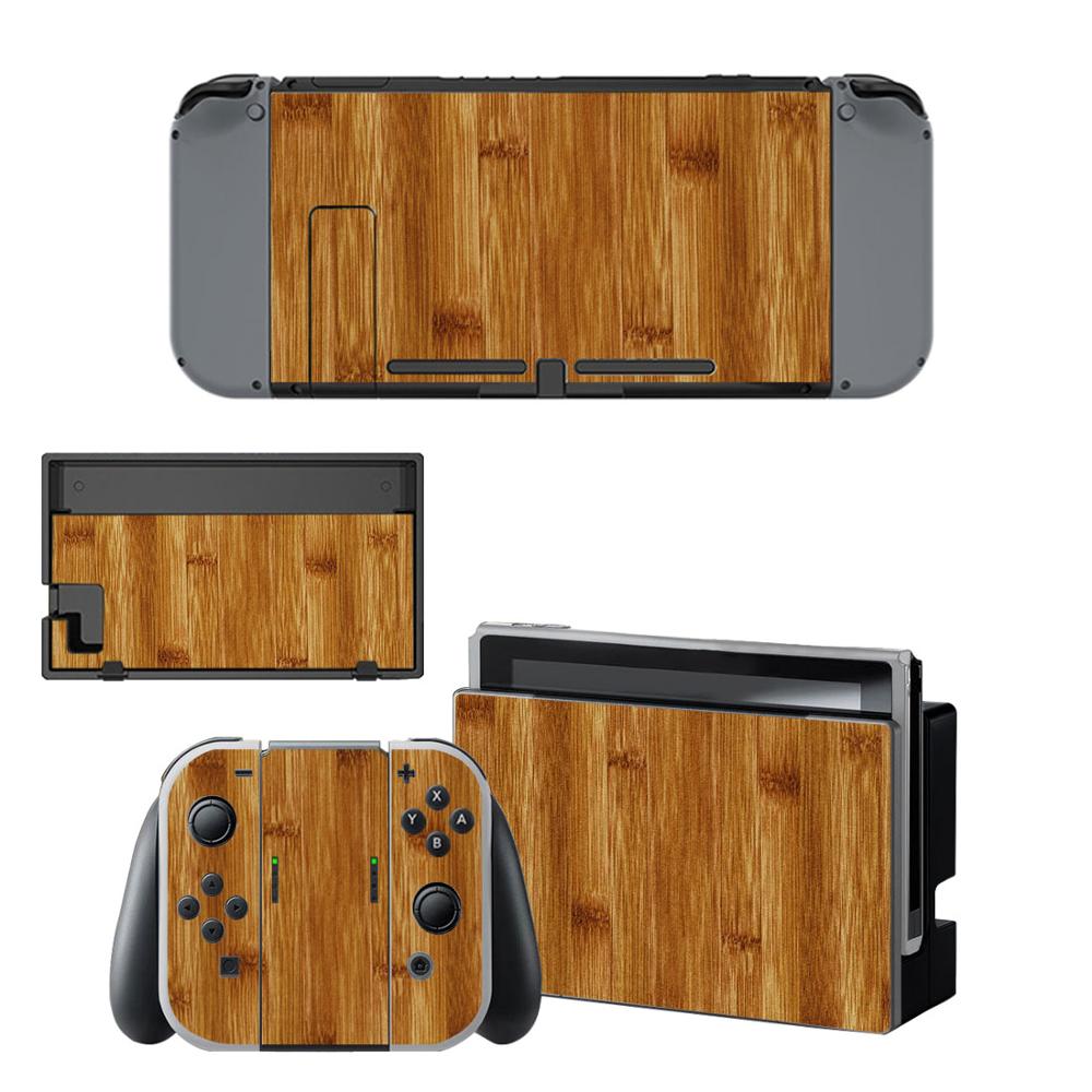 12 arten Holzmaserung Stil Vinyl Aufkleber Haut Aufkleber Für Nintendo Schalter NS NX Konsole Protector Spiel Accessoriy NintendoSwitch: Style 9