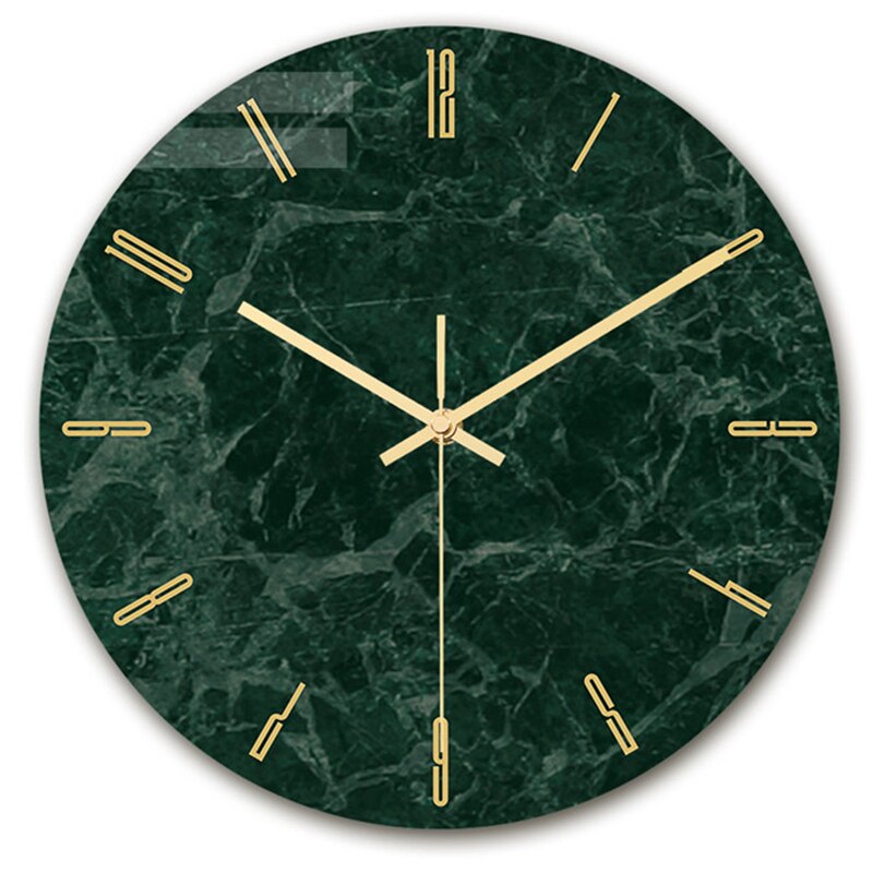 Grün Marmor Wanduhr Einfache Dekorative Kreative nordisch Moderne Marmor Uhren Zauberstab Uhr für Wohnzimmer Küche Büro Schlafzimmer: CC003 30cm