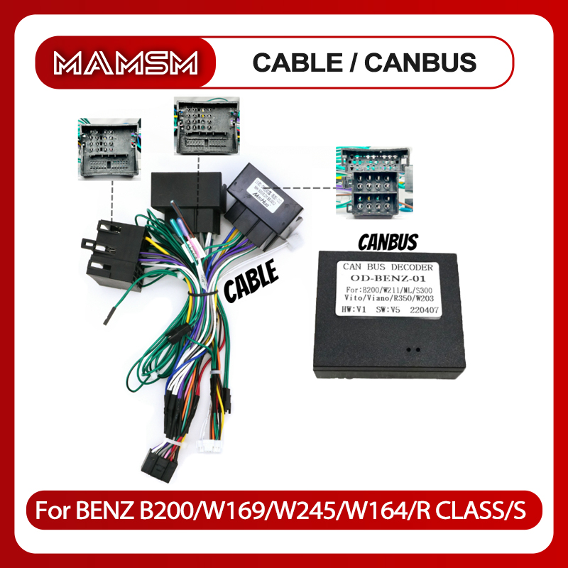 CANbus Box Adapter Decoder Voor Benz B200 W169 W245 W164 R-Klasse W220 W203 C209 Vito SLK Met 16Pin Power kabelboom Kabel