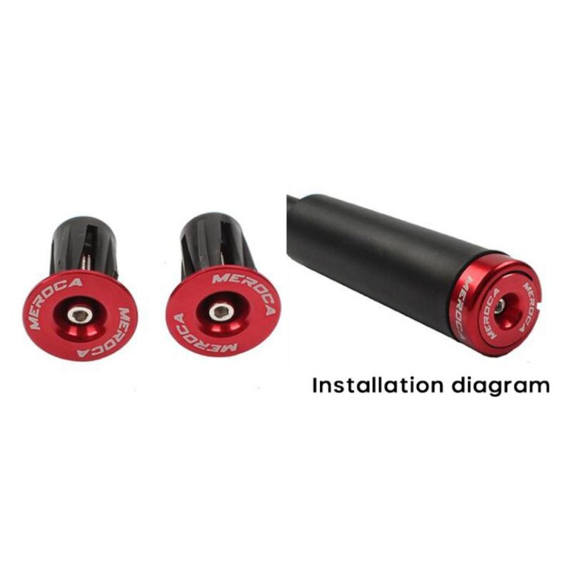 MEROCA 1 par bicicleta de montaña final tapones de aleación de aluminio de bloqueo MTB manillar de bicicleta de carretera tapón de cierre de montaña bicicleta puños Accesorios: 1pair red