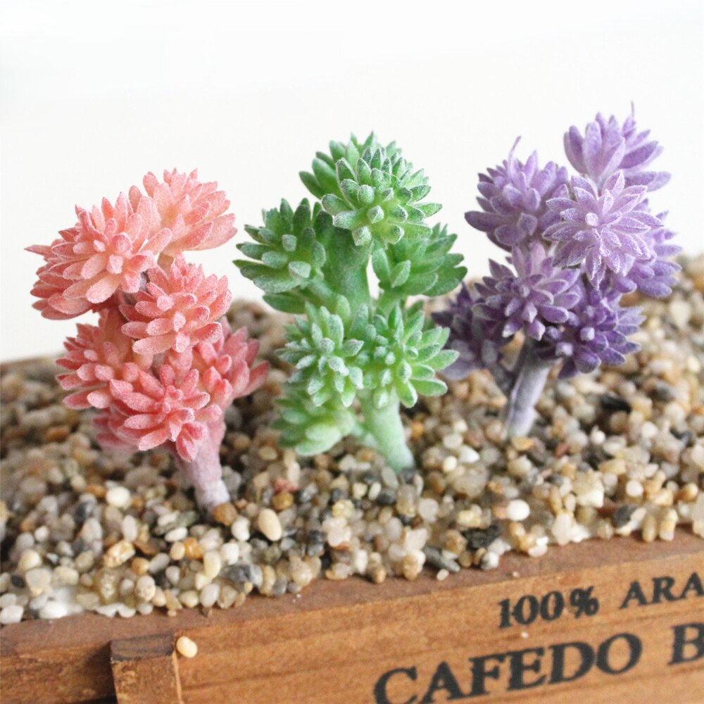 1 Pcs Mini Artificial Succulent Plants For Home Decoration Green Plastic Faux Cactus Succulents Simulation For DIY Arrangements