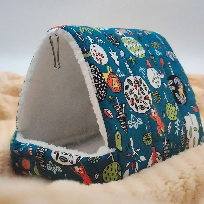 Cómoda casa para hámster, estera cálida, cama para dormir de animales pequeños, nido de conejillo de indias suave, Mini jaula para conejo, estera de ardilla: XL / Gris oscuro