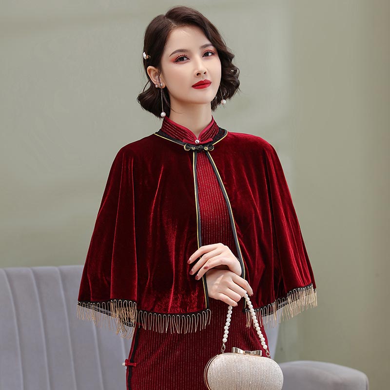 Wine Red Velvet Bridal Shawl Wraps Marriage Formal Party Evening Jackets Wraps Winter Wedding Capes Blue Women Bolero Shrug