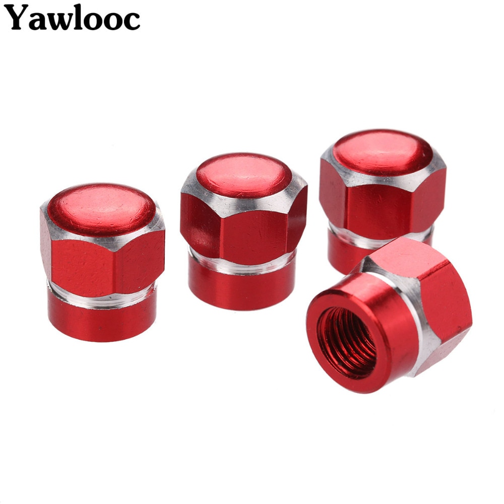 4 stuks aluminium auto wiel band ventieldopjes stofhoezen auto motorfiets luchtdichte ventieldopjes fiets styling zeshoek