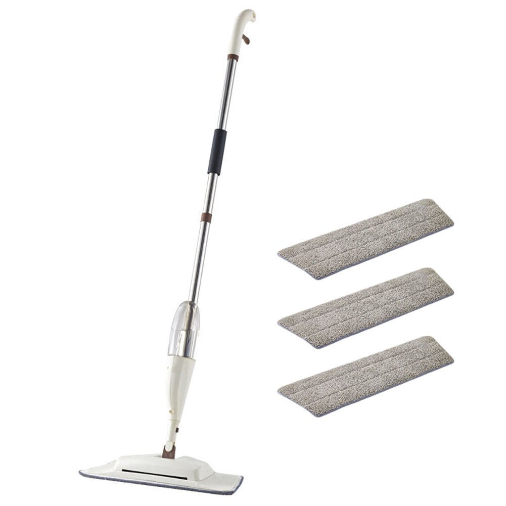 Rotatable Water Spray Mop Sweeper Wet Dry Use Easy Cleaning Flat Mop for Floor FAS6: Sweeper and 3 Mops