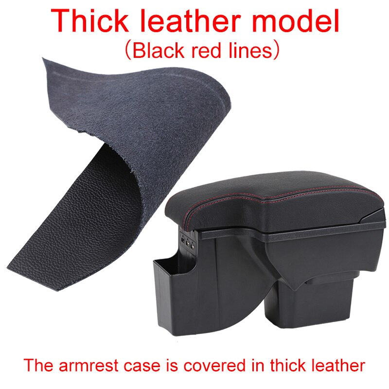 Armrest Box For Chevrolet Cruze Car Central Storage Container PU Leather: thick red line