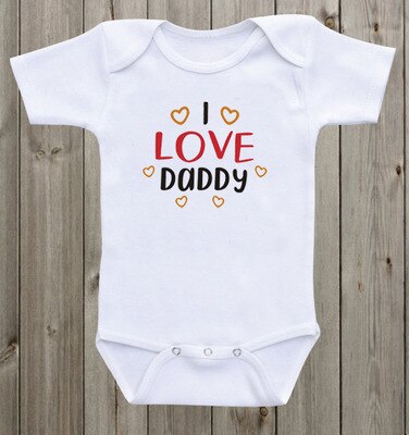 Neugeborenen-Karosserie für jungen und mädchen, kurzarm-strampler mit „ich liebe Papa“-aufdruck, sommer-Gesamt, süße babykleidung: 18m
