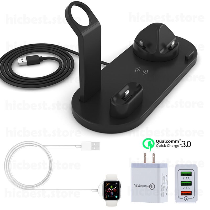 3 w 1 bezprzewodowa ładowarka indukcyjna stojak na iPhone X XS Max XR 8 Airpods Apple Watch 2 w 1 stacja dokująca stacja dokująca 3w1: Option 4
