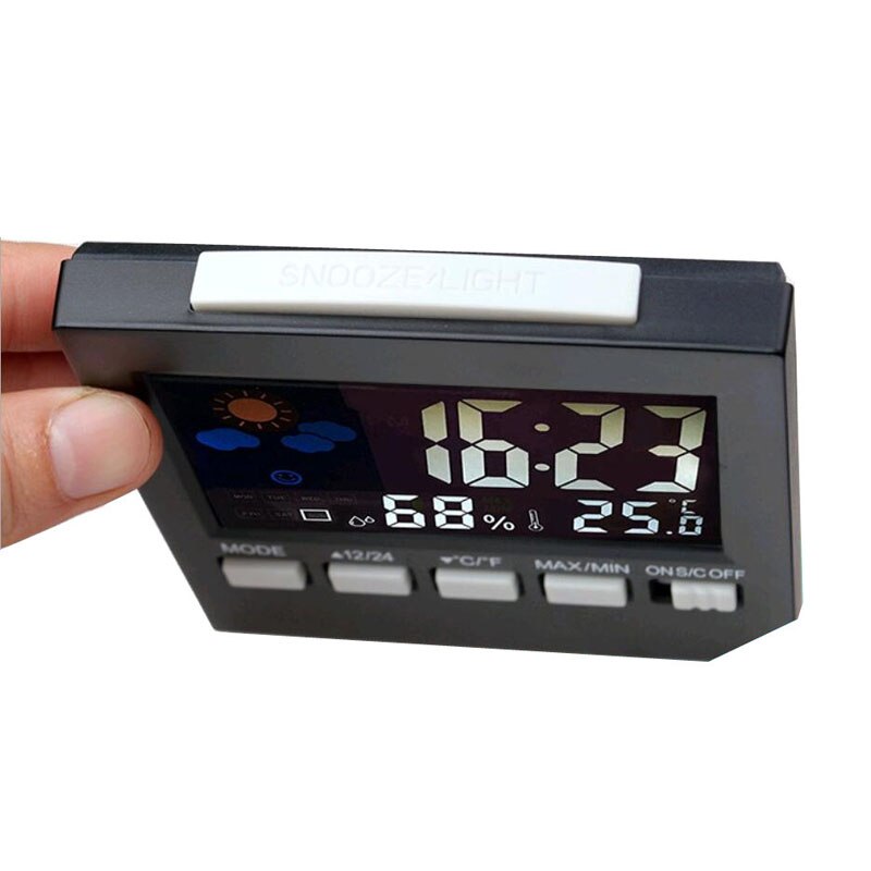 Lcd Digitale Thermometer Hygrometer Indoor Elektronische Temperatuur-vochtigheidsmeter Klok Weerstation DSS899