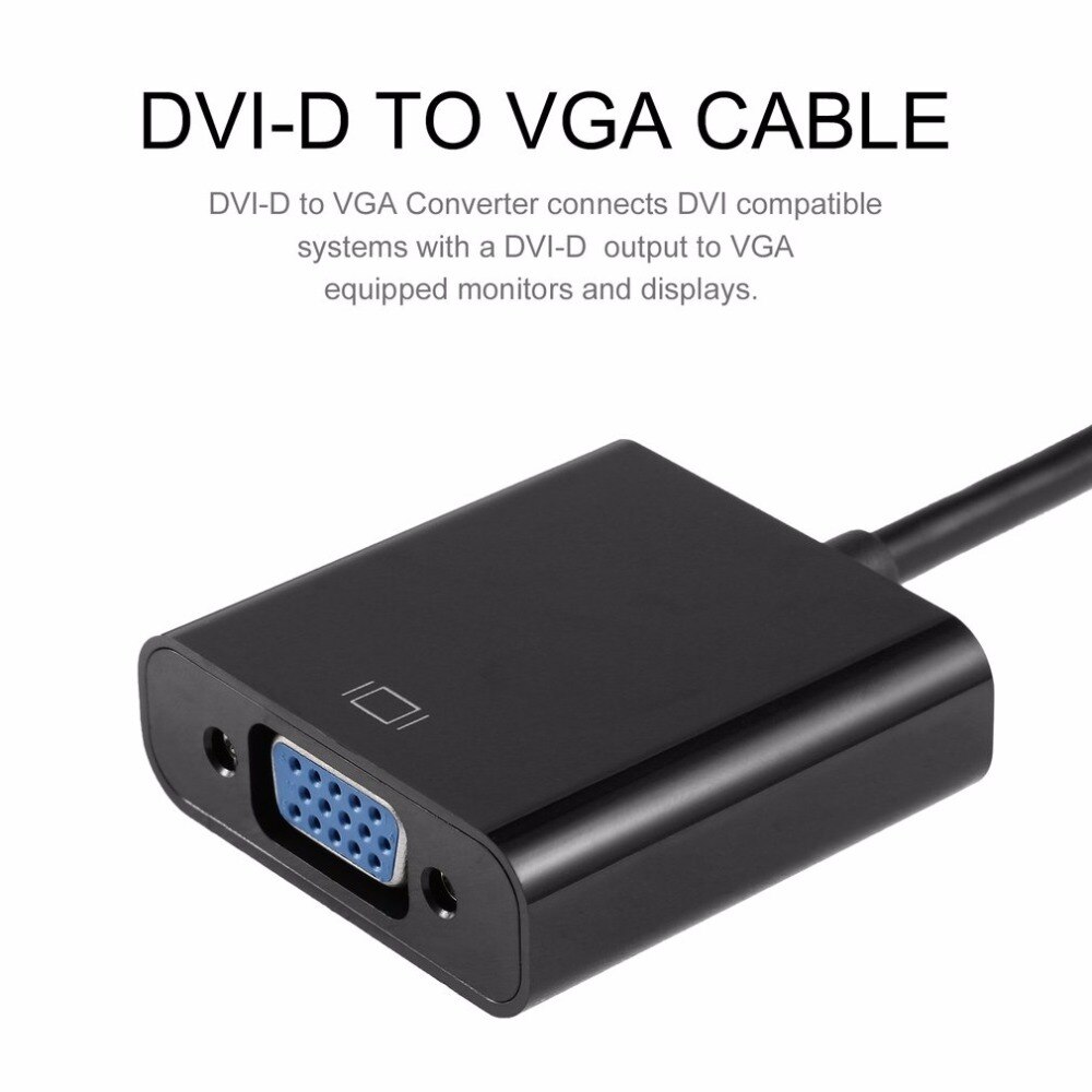 Full HD 1080P DVI-D vers VGA câble de convertisseur adaptateur actif 24 + 1 broche mâle à 15Pin câble de moniteur femelle pour carte d'affichage PC