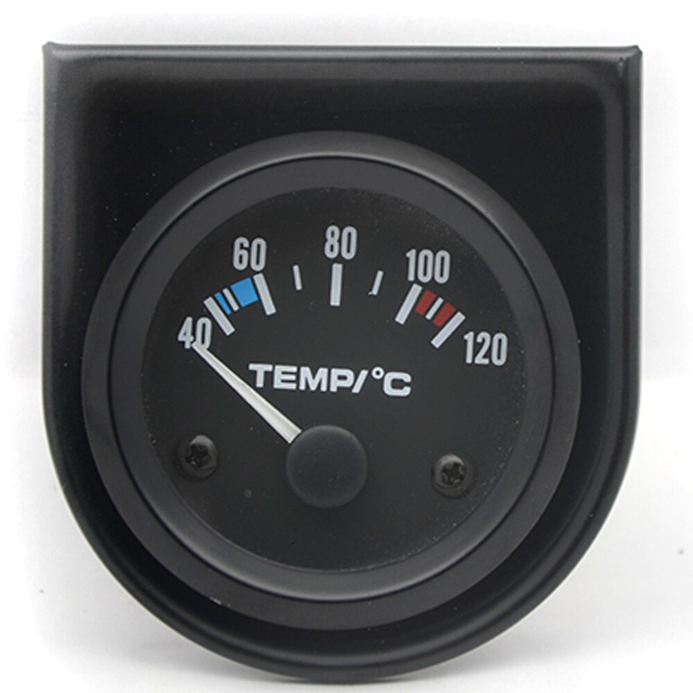 2 " 52mm sort vandtemp / olietemp / oliepresse psi / oliepresse kg / volt / amperemeter / brændstofniveaumåler bilmåler med holder til holder til holder: Vand temp