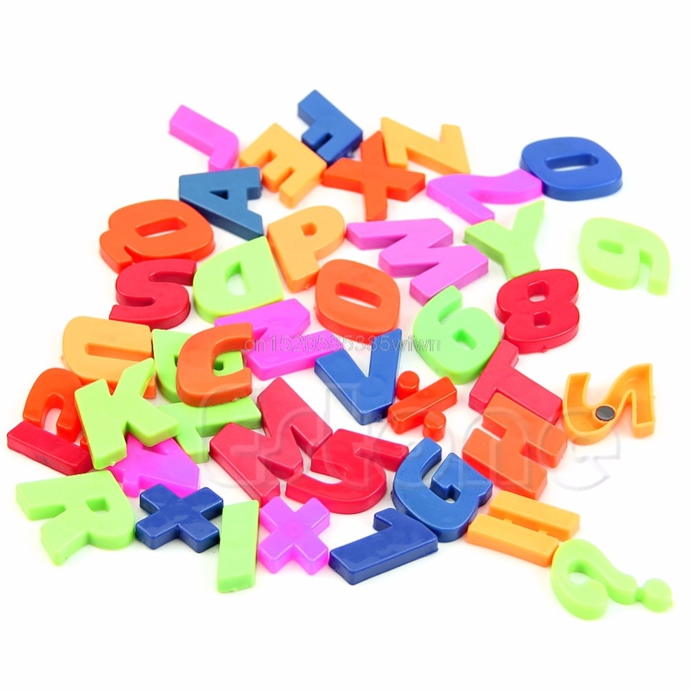 1 Set Magneten Onderwijs Alfabet Set Van 42 Kleurrijke Magnetische Koelkast Letters & Numbers # HC6U #