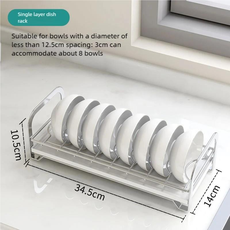 Stainless Steel Kitchen Drainage Rack Multifunctional Dish Storage Rack Easy to Dry Not Wet Household Shelf Kitchen Accessories: Green Bronze
