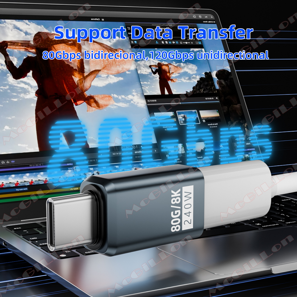 Thunderbolt 5 PD240W USB4 V2.0 Type-C naar Type C snellaadadapterconverter 80 Gbps dataconnector 8K bij 60 Hz USB C OTG-adapter