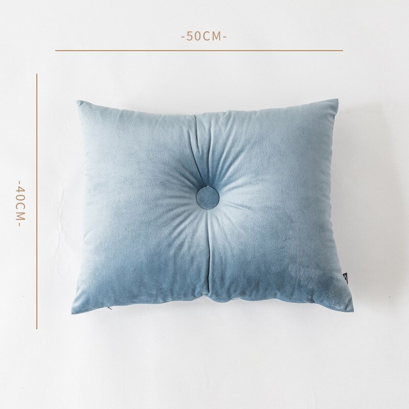 Fluweelzacht zitkussen vliegtuig zwanger lang kussen voor slapen lounge stoel kussens: Meerblauw 40 x 50cm