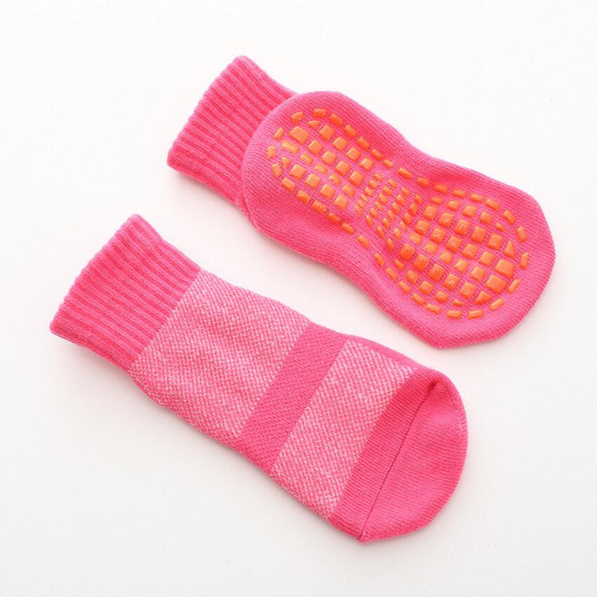 Anti-slip Sok Jongens meisjes Zachte Kamer Vloer binnen buiten Party Game Korte Trampoline slang Baby Antislip Sokken Kinderen sokken: Rose Socks / 5 To 10 Year