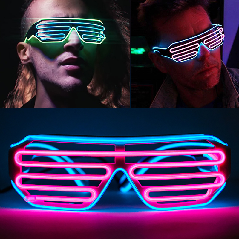 LED Neon- Brille Halloween leuchtend Brille blinkt hell glühen Sonnenbrille Festival Party Dekoration Lieferungen Leistung Requisiten
