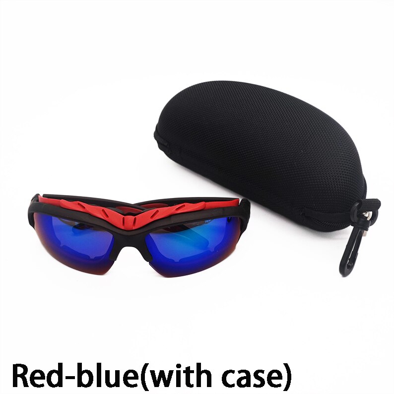 Professionele Skiën Bril Snowboard Skibrillen Outdoor Sport Zonnebril HD anti-fog Rijden Bril UV400: Blue with Case