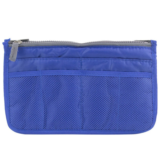 MOGULVXING Inserto Dell'organizzatore del Sacchetto Cosmetico di Trucco Delle Donne di Nylon di Viaggio Tote Della Borsa Della Borsa Grande fodera Della Signora sacchetto di Tote di Stoccaggio Borse: Blue