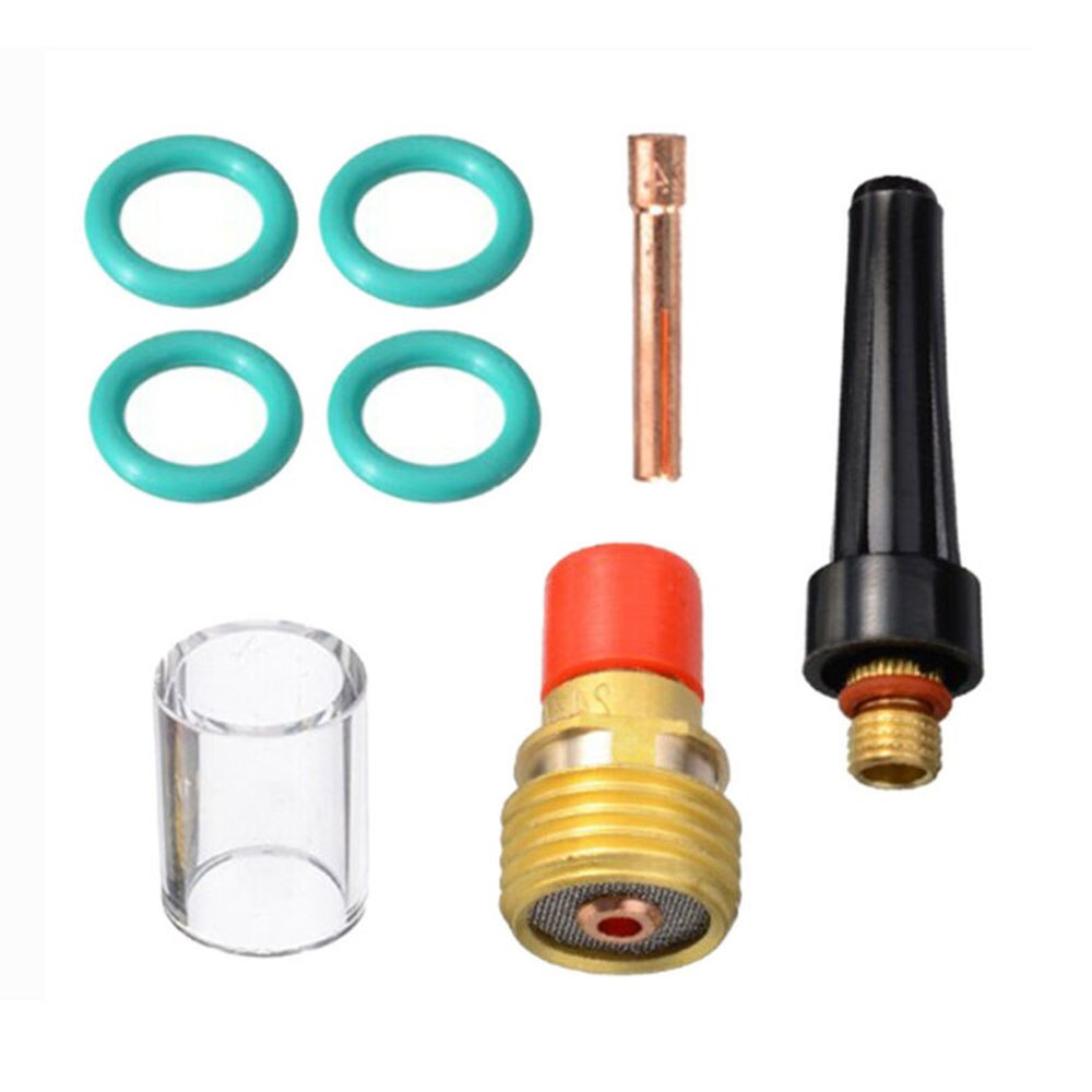 8pcs/Set TIG Welding Stubby Gas Lens #10 Heat Cup Kit For Tig WP-17/18/26 Torch Welding Accessories