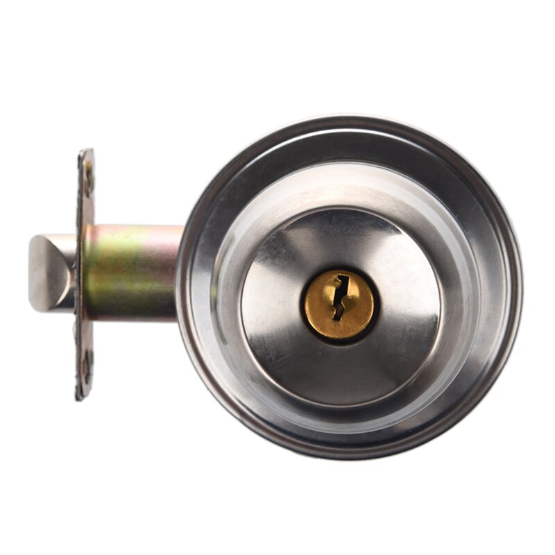 Stainless Steel Round Door Knobs Handle Entrance Passage Lock Entry with Key