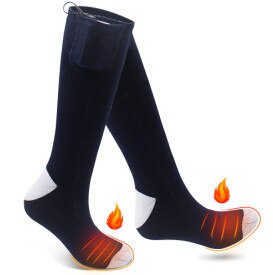 Vinter unisex opvarmede sokker med elektrisk genopladeligt batterisæt til kronisk kolde fødder termisk varm strikning bomuld sox: Kongeblå