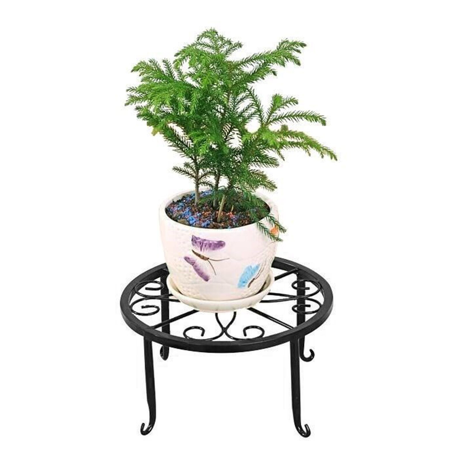 Nordic Simplicity Plant Stand Iron Low Flower Shelf Indoor Outdoor Rustproof