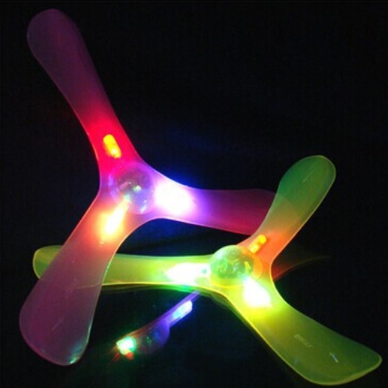 LED Light 3 Leaves Boomerang Outdoor Fun Toy Sport Throw Flying Toys