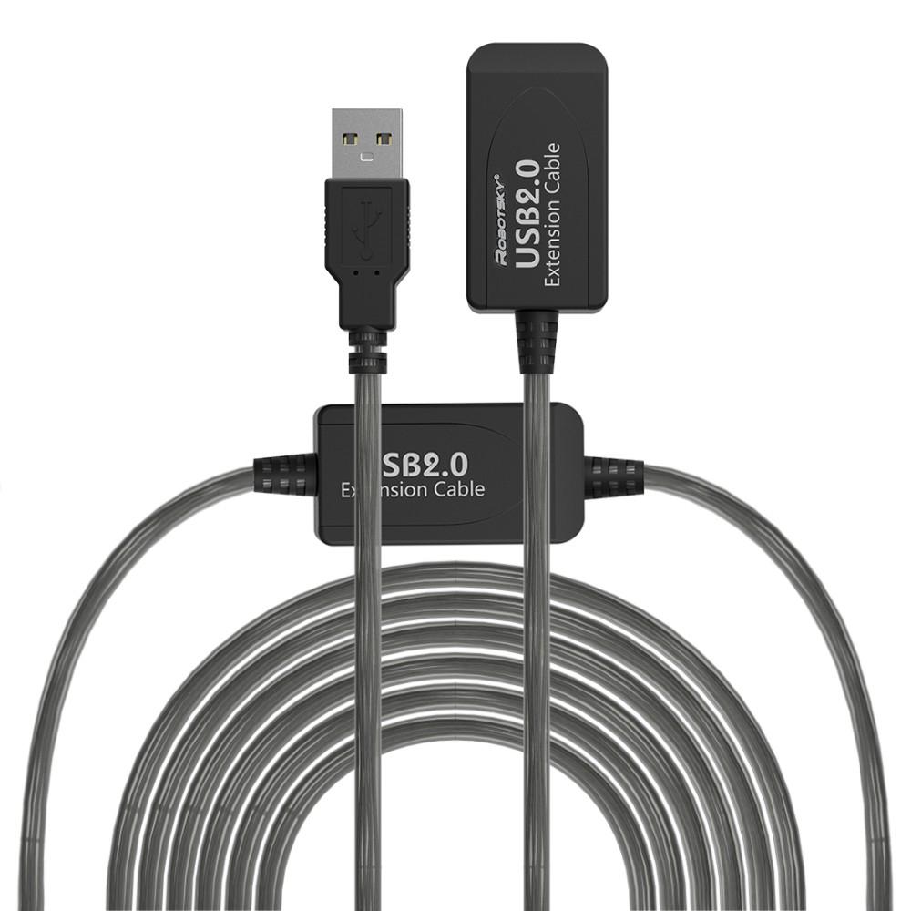 5/10/15/20 M USB 2.0 Extension Cable Single/Dual Signal Amplification Connected Wireless LAN Speed Data Line for Win 7 8 10 Mac: 10m
