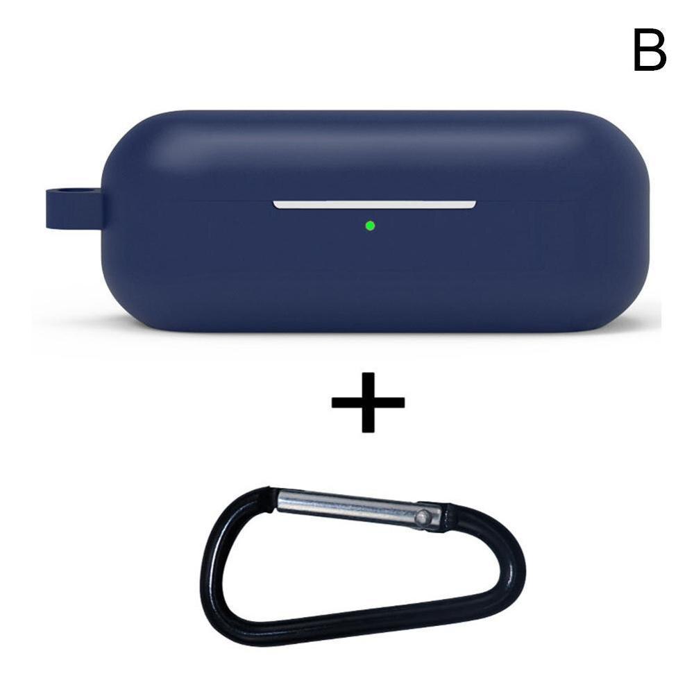 Silikonowe Etui na Bezprzewodowe Słuchawki Bluetooth - Ochronne z Karabińczykiem do Huawei Freebuds Enjoy: Niebieski