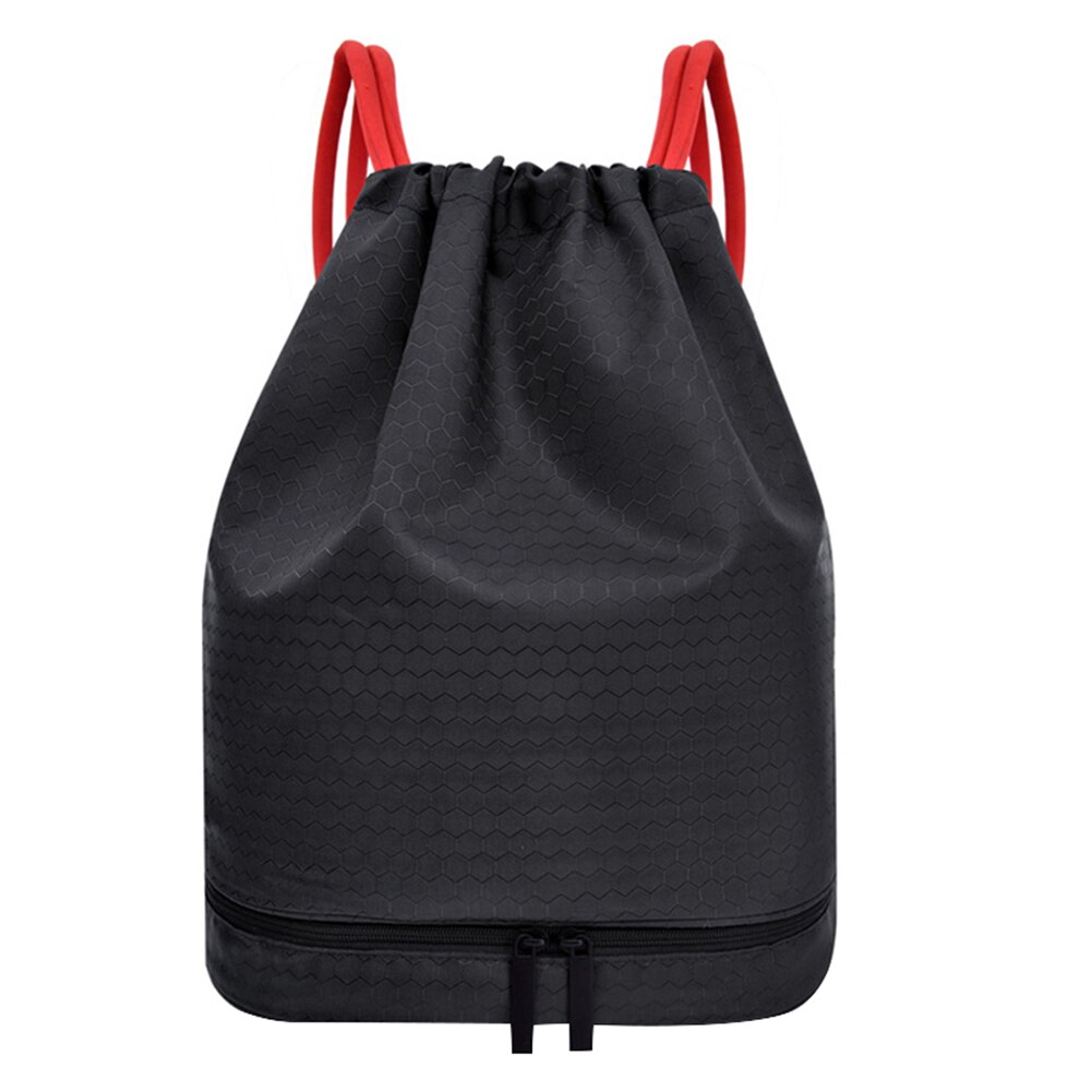Nieuw Nat En Droog Trekkoord Rugzak Met Schoenendoos Waterdicht Grote Capaciteit Sport Fitness Tas: Black Red