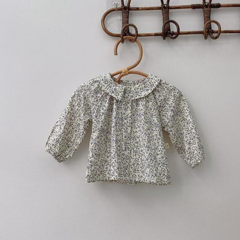 Autumn Cute Girls Blouse Baby Girls Long Sleeve Tops Girls Floral Lapel Blouse Shirt Baby Girl Clothes