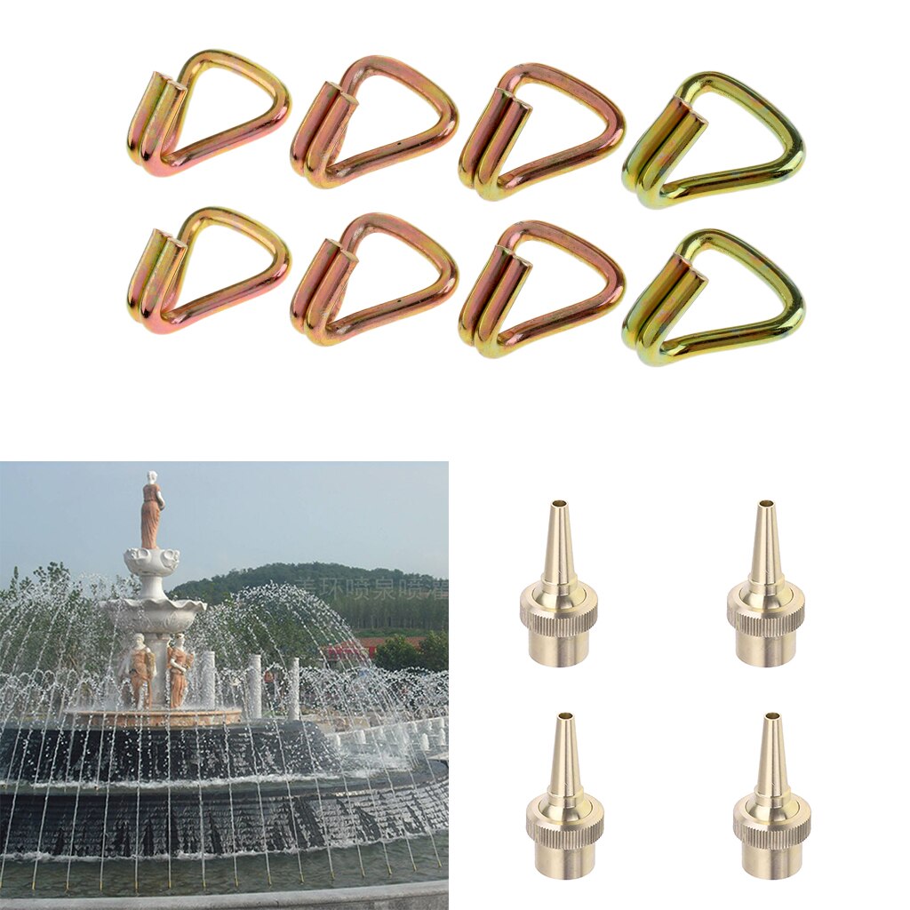 4Pcs Tuin Fontein Water Nozzle Head 8x Down Dubbele J Haak Voor Tuin