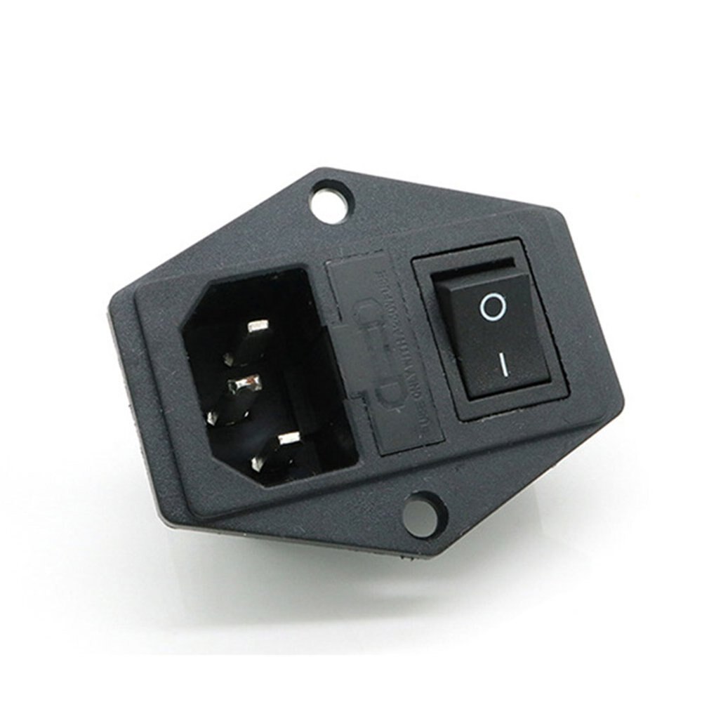 Power switch AC 3pin AC power socket with red triple rocker switch tripod copper feet with 3d protection printer fuse random