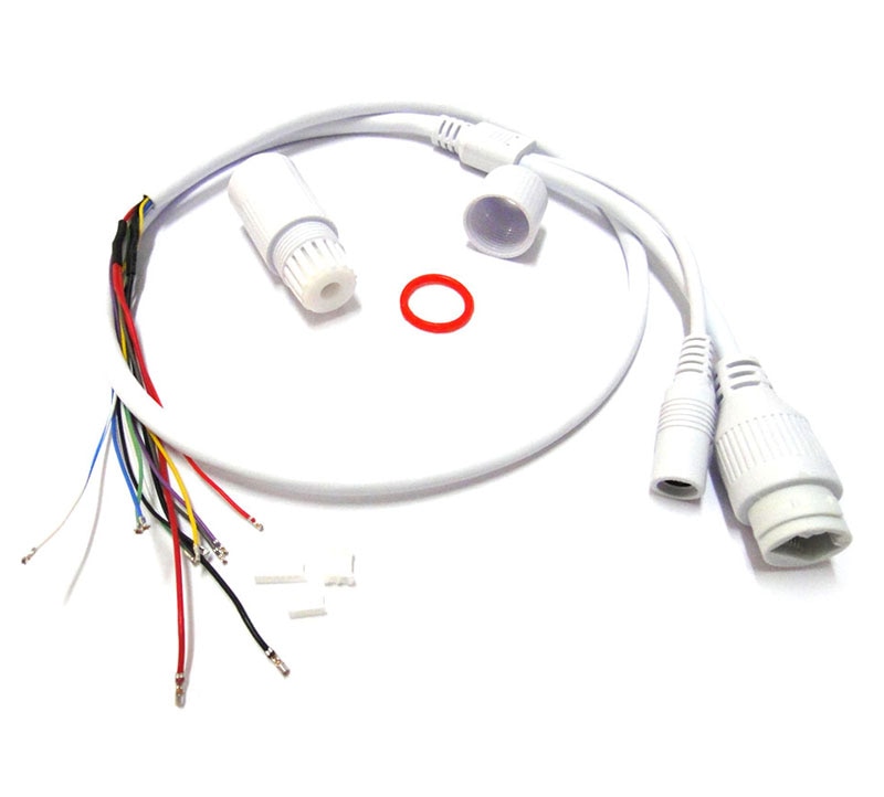 CCTV POE IP network Camera PCB Module video power cable 60cm RJ45 female connector with Terminlas