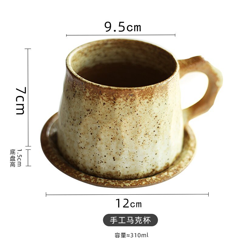 Coarse Pottery Coffee Cup Vintage Handmade Coffee Drinkware Cup Milk Tea Cup Mug Drinking WY80112