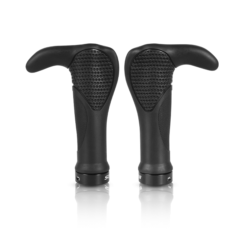 Bucklos Ergonomie Fietsgrepen Breder Fietsstuur Grip Hoorn Vormige Mtb Grepen Verlengde Bar Fietshandvat Accessoires: YELLOW