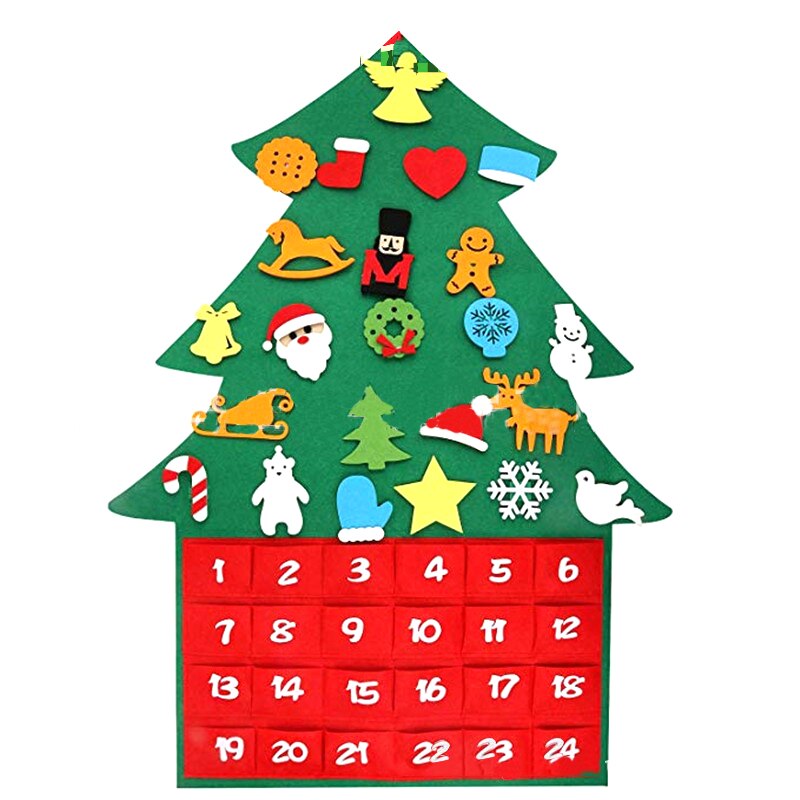 Adventskalendrar julpynt tygkalender julorganisation julnedräkning heminredning: Julgran